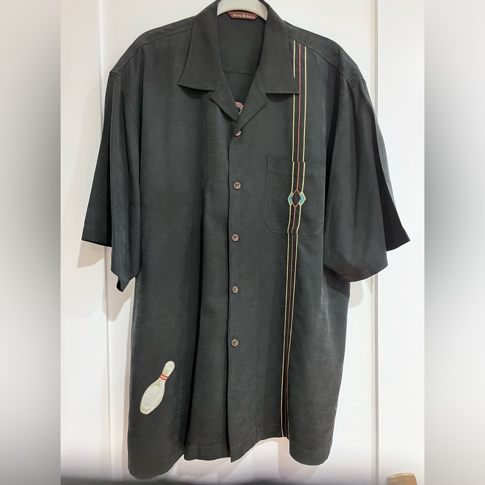 Men's Black Bowling Shirt